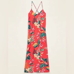 NWT Old Navy Tropical Pink/Orange and Colorful Maxi Dress